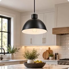 Brand New Modern Black Dome Pendant