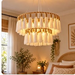 Boho 2-Tier Tassel Chandelier