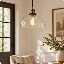 Industrial Glass Dome Pendant