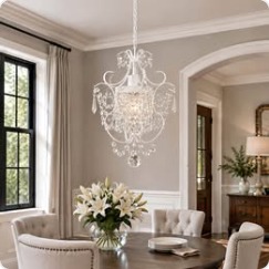 White 1-Light Crystal Chandelier