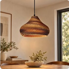 Modern Corrugated Cardboard Pendant