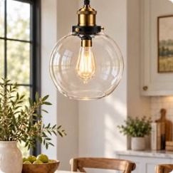 Modern Clear Glass Globe Pendant