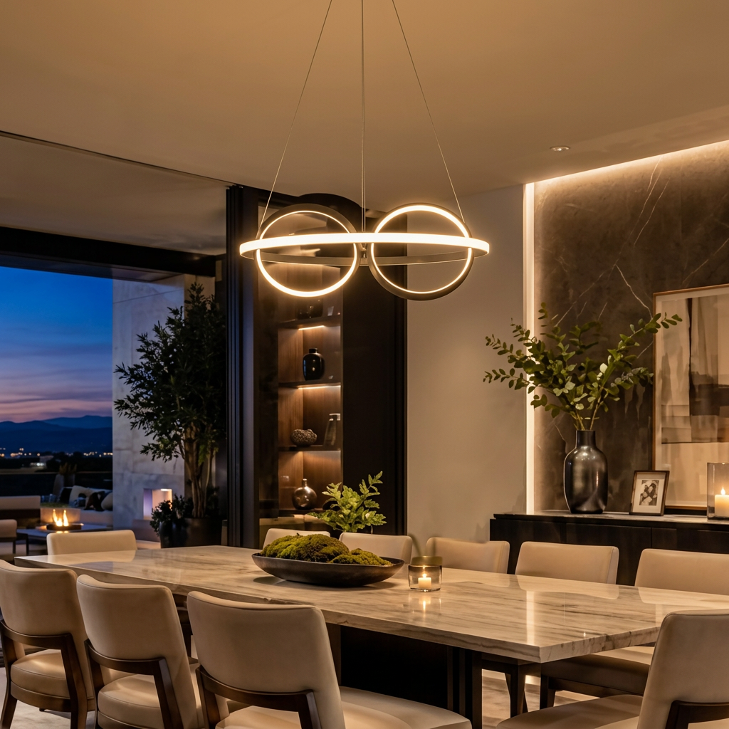 Modern Double Ring LED Pendant